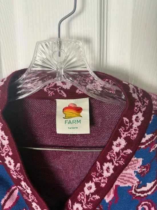 Farm Rio Flower Delicacy Jacquard Cardigan M - Picture 7 of 7